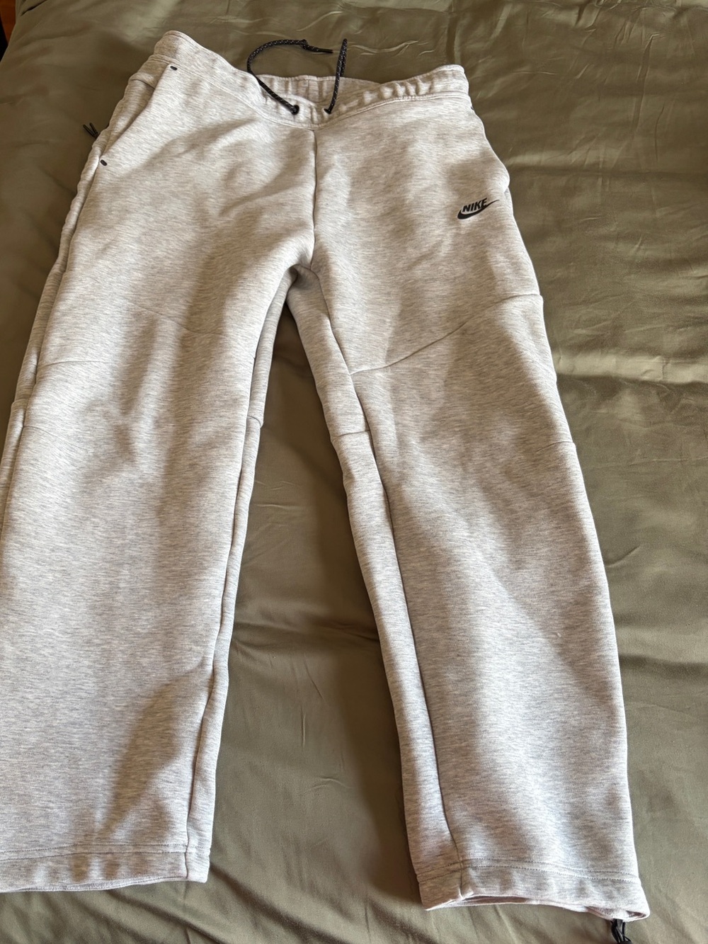 Nike Gray Fleece Sweatpants with Black Drawcords